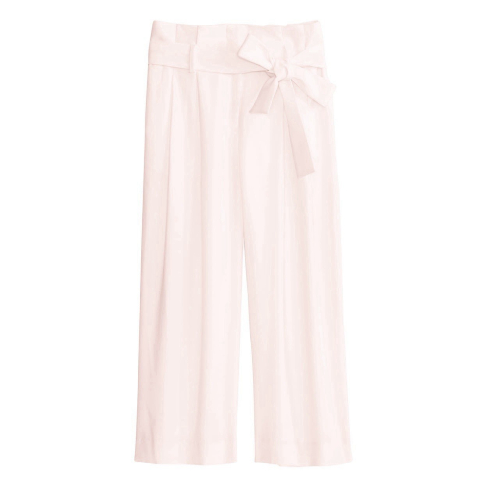 Rachel Roy Collection Crop Wide‎ Leg Paper Bag Pants White Size 4